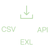 CSV and Excel export icon