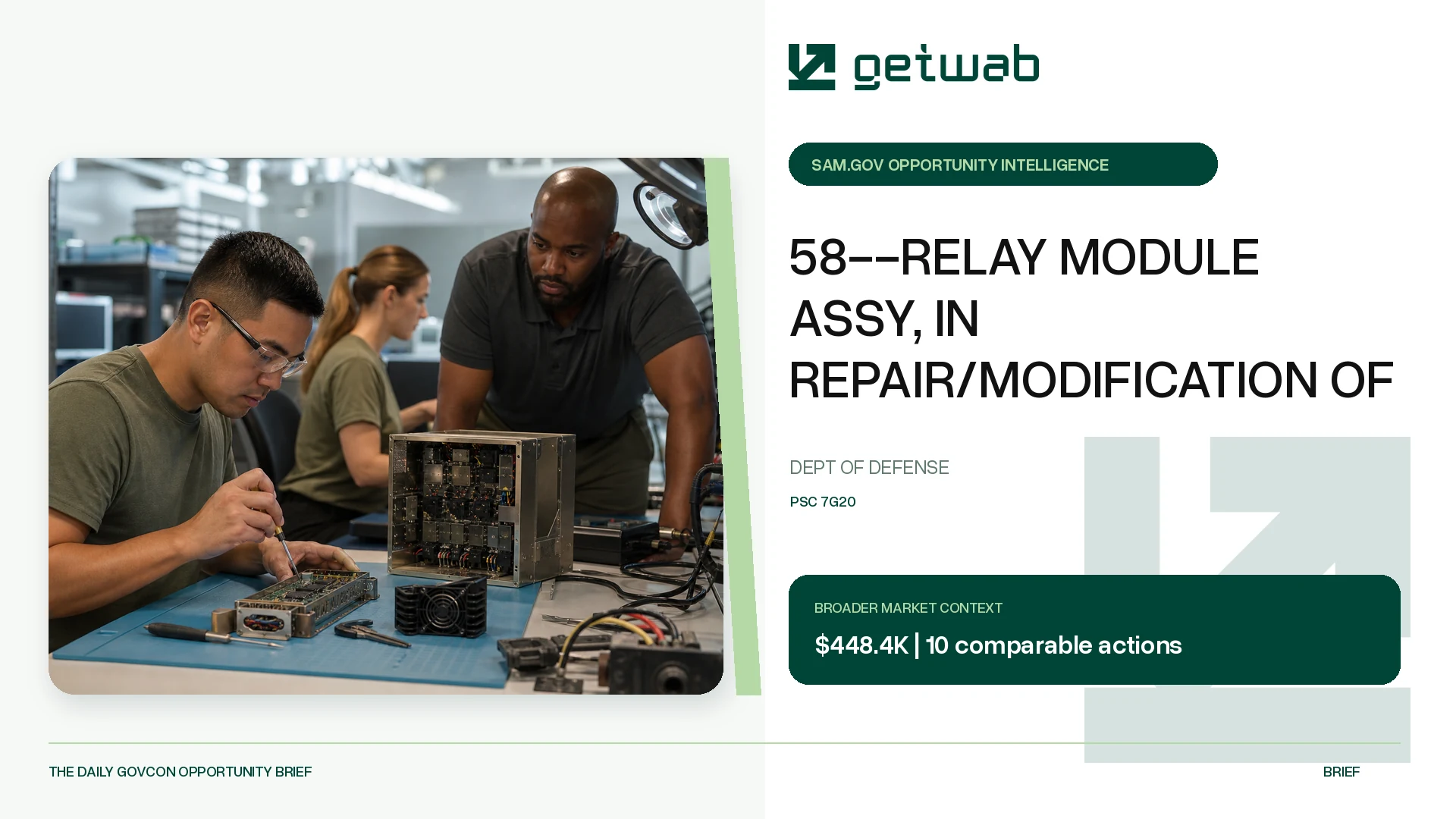 Preview for 58--RELAY MODULE ASSY, IN REPAIR/MODIFICATION OF Federal Opportunity Brief