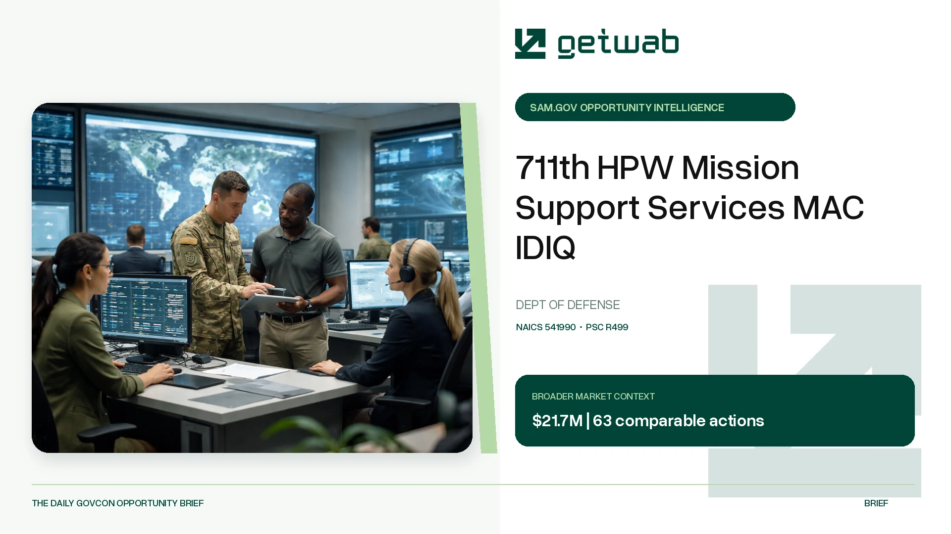 Preview for 711th HPW Mission Support Services MAC IDIQ Federal Opportunity Brief