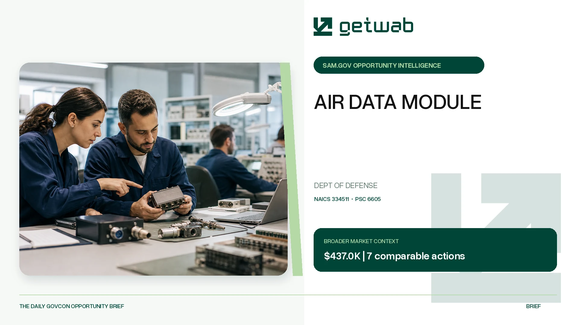 Preview for AIR DATA MODULE Federal Opportunity Brief