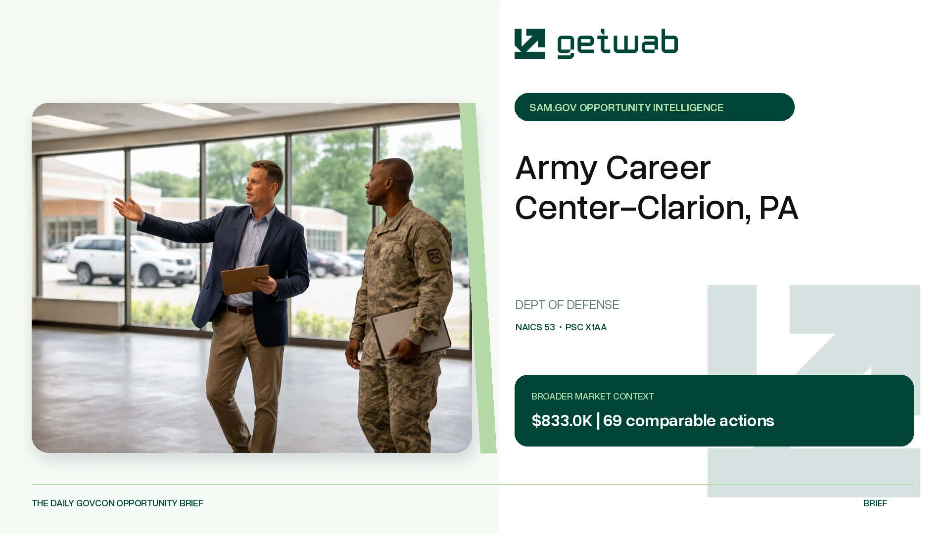 Preview for Army Career Center-Clarion, PA Federal Opportunity Brief
