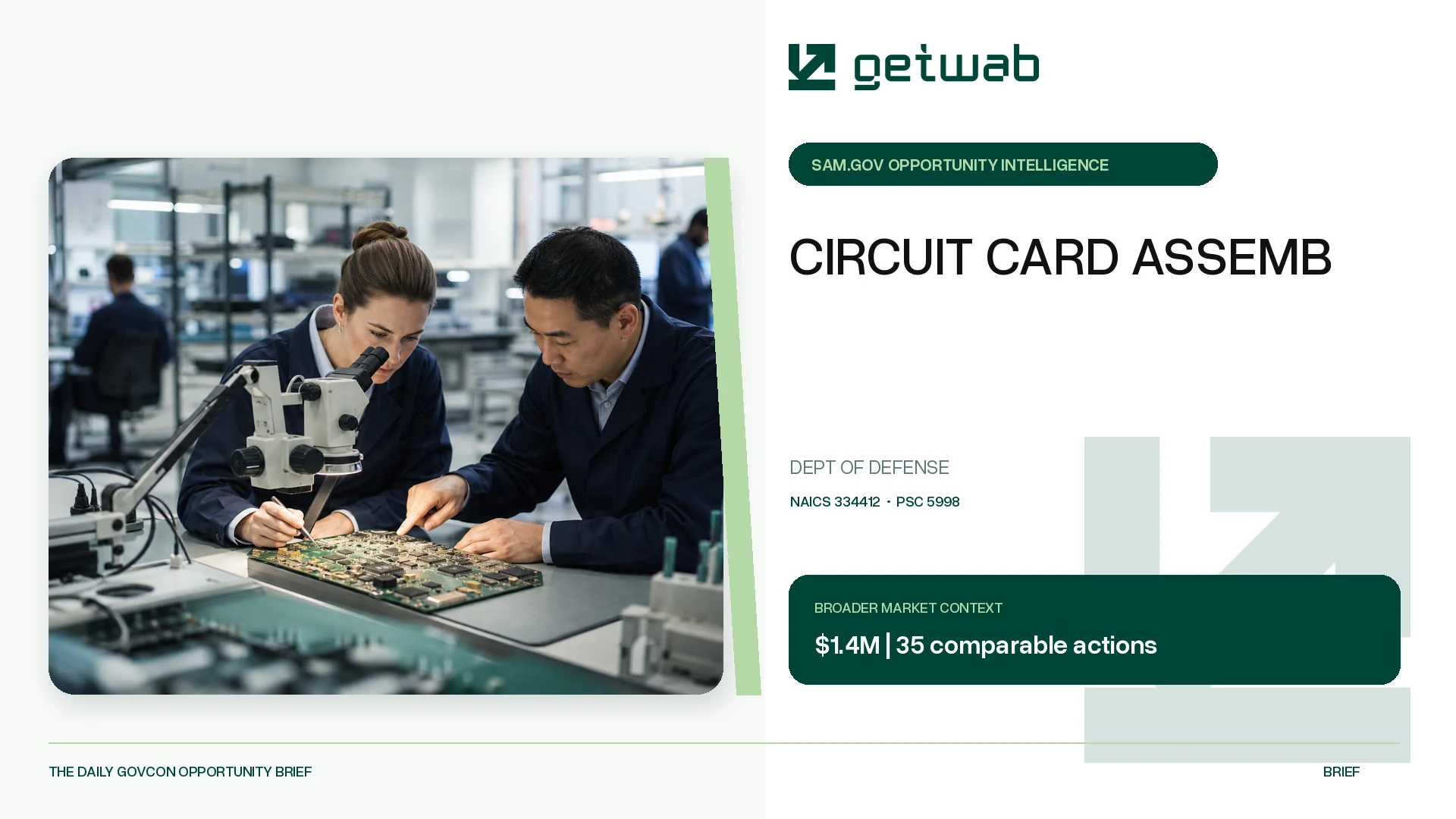 Preview for CIRCUIT CARD ASSEMB Federal Opportunity Brief
