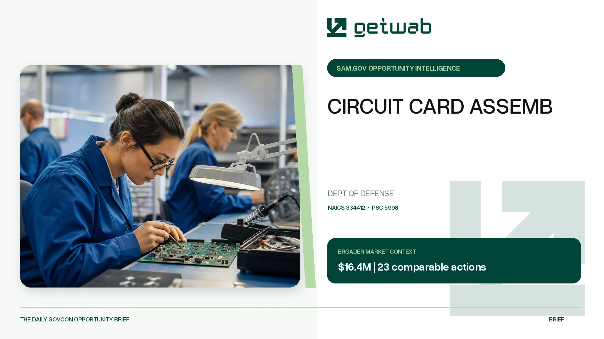 Preview for CIRCUIT CARD ASSEMB Federal Opportunity Brief