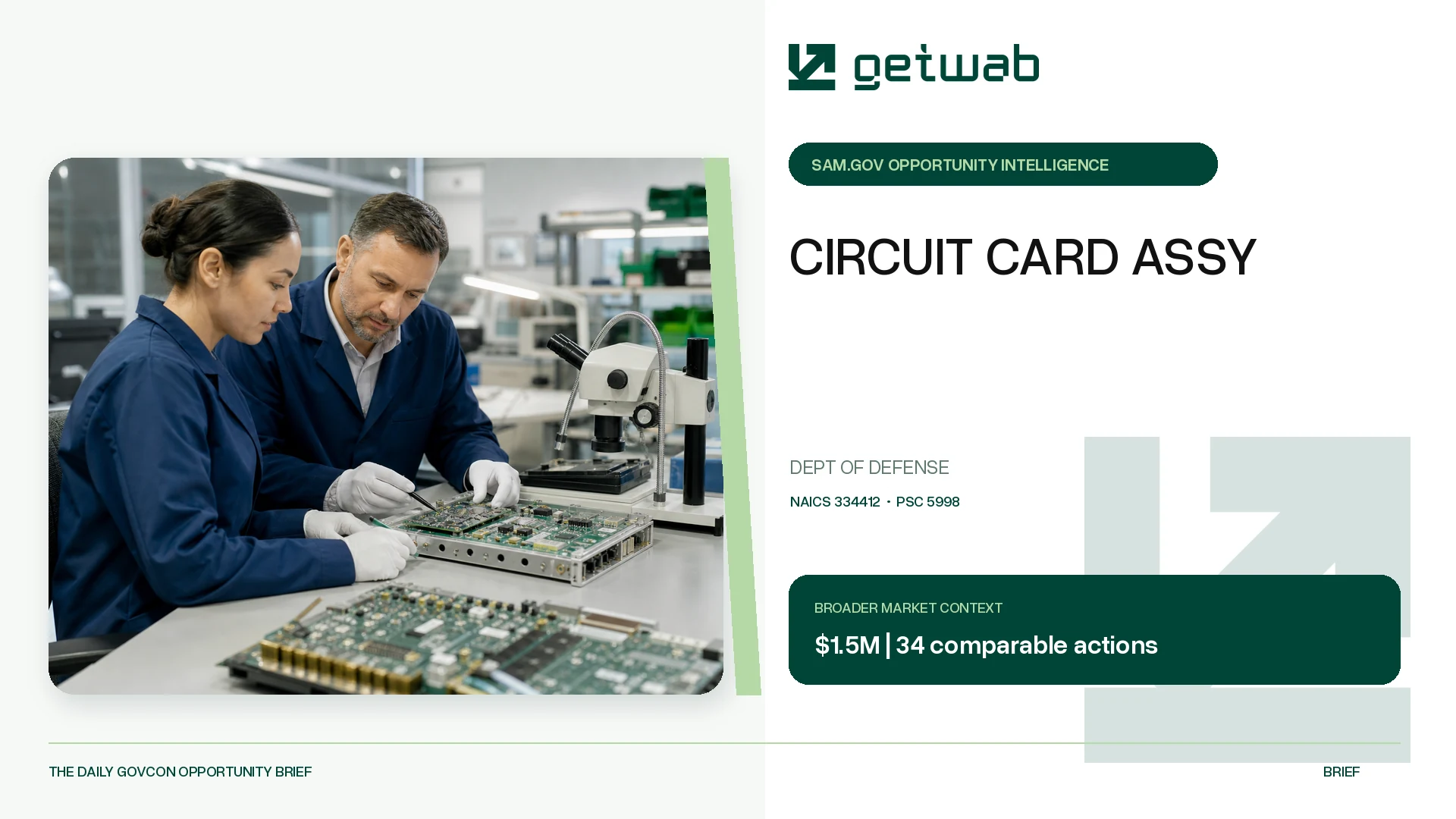 Preview for CIRCUIT CARD ASSY Federal Opportunity Brief