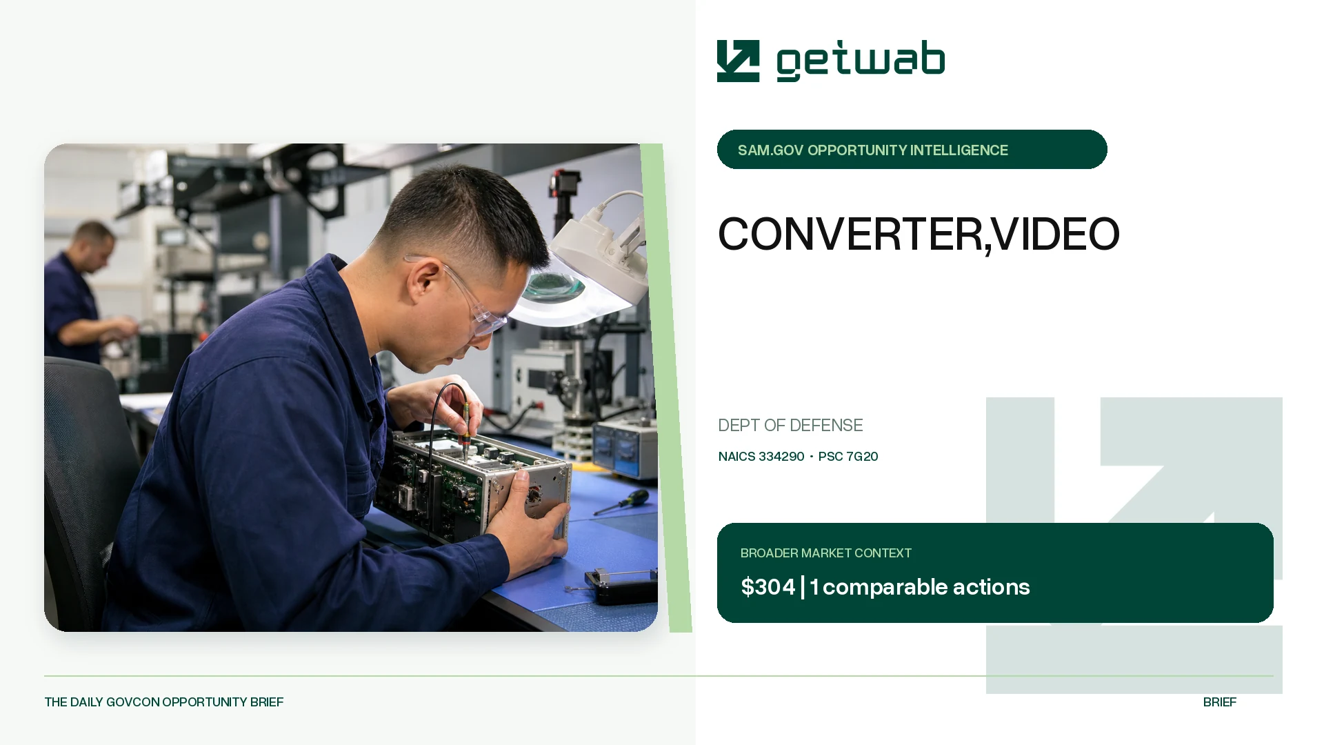 Preview for CONVERTER,VIDEO Federal Opportunity Brief