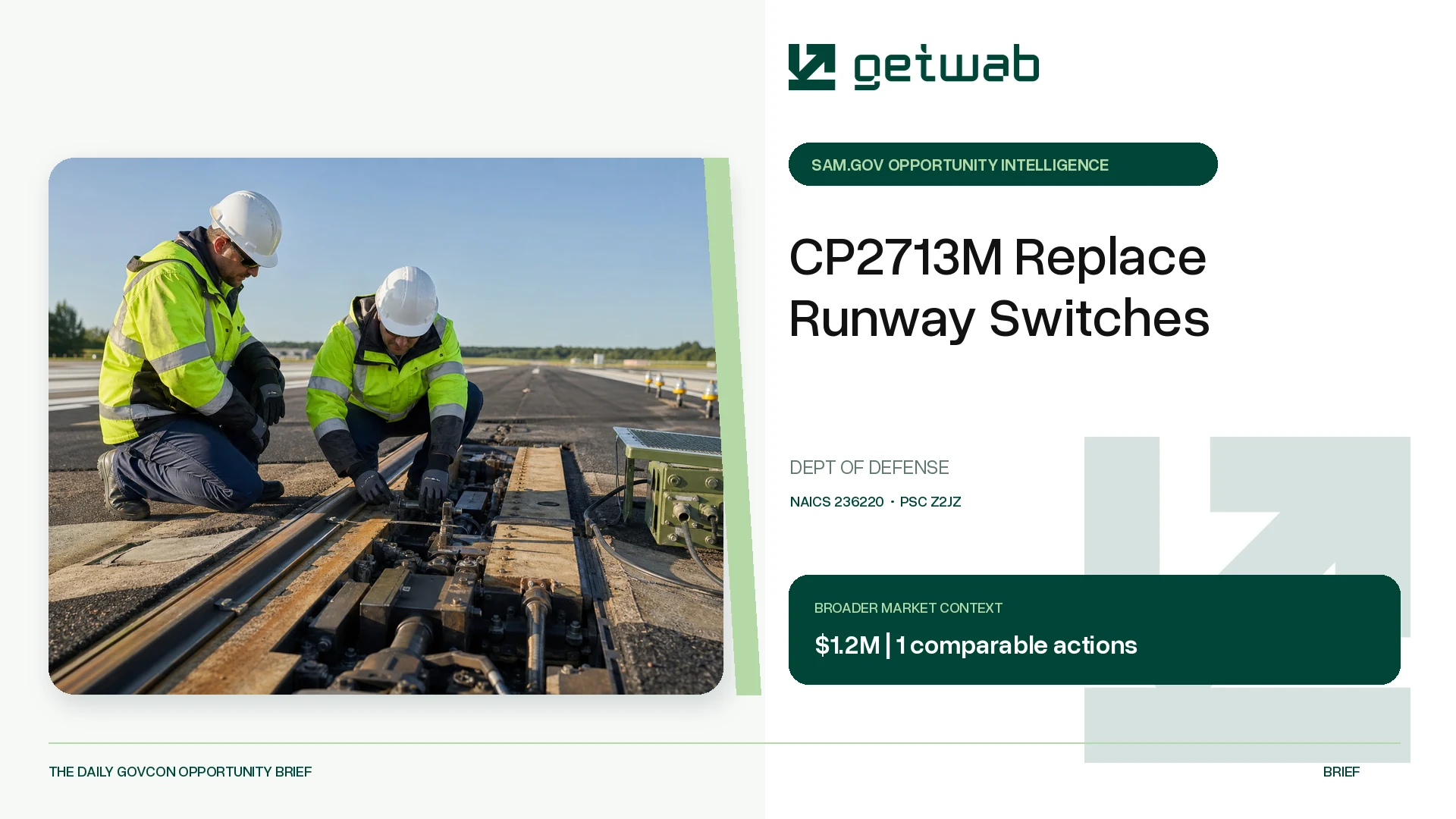 Preview for CP2713M Replace Runway Switches Federal Opportunity Brief
