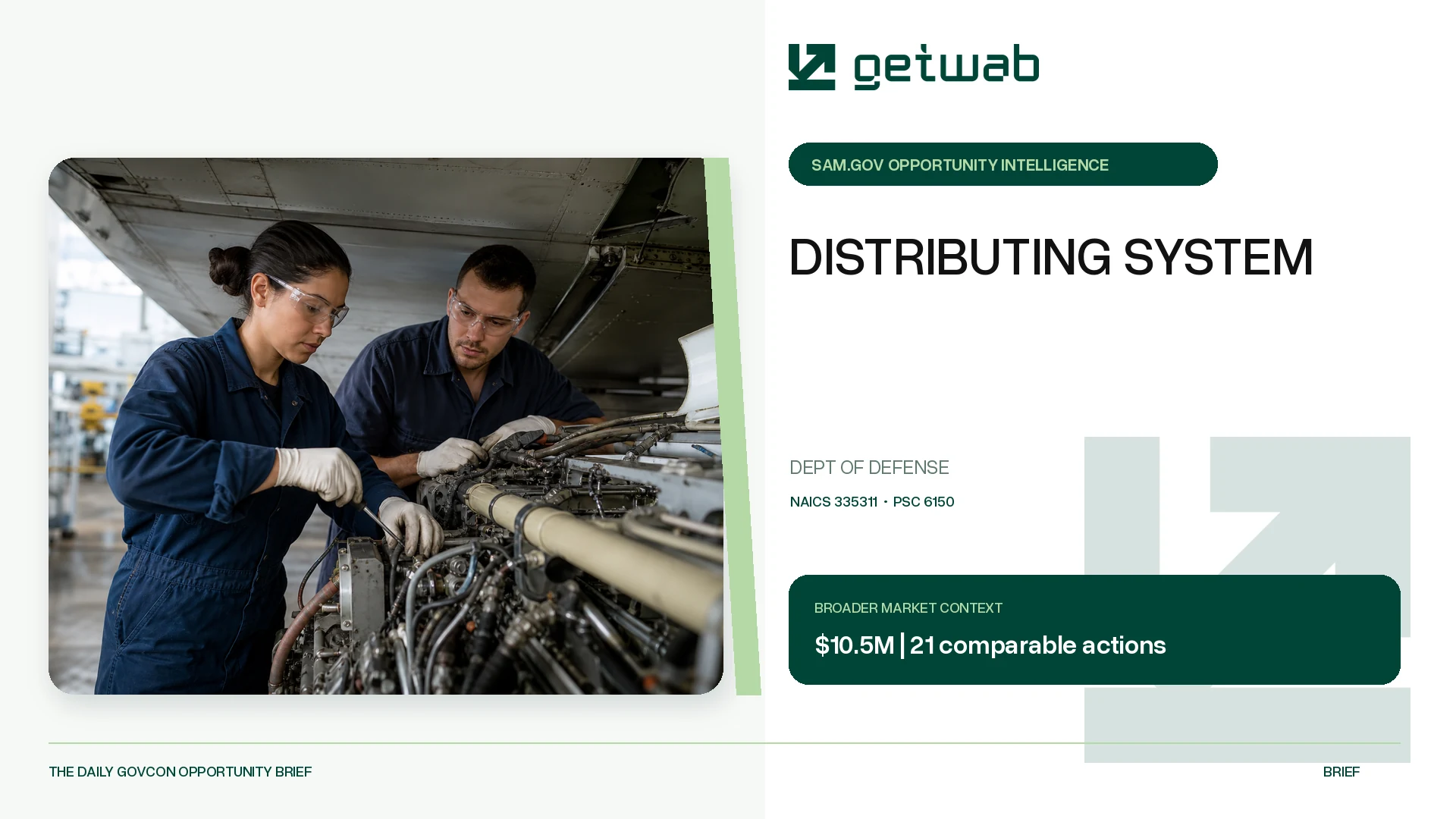 Preview for DISTRIBUTING SYSTEM Federal Opportunity Brief