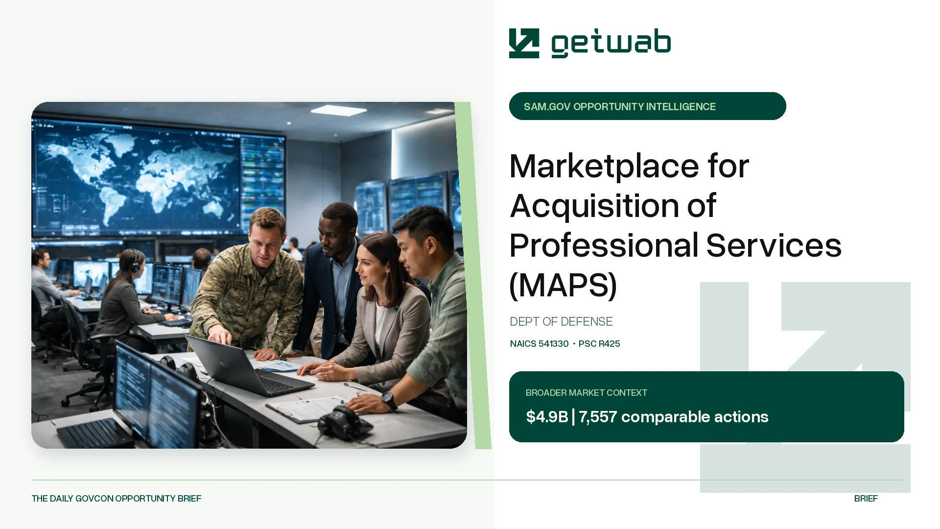 Preview for Marketplace for Acquisition of Professional Services (MAPS) Federal Opportunity Brief
