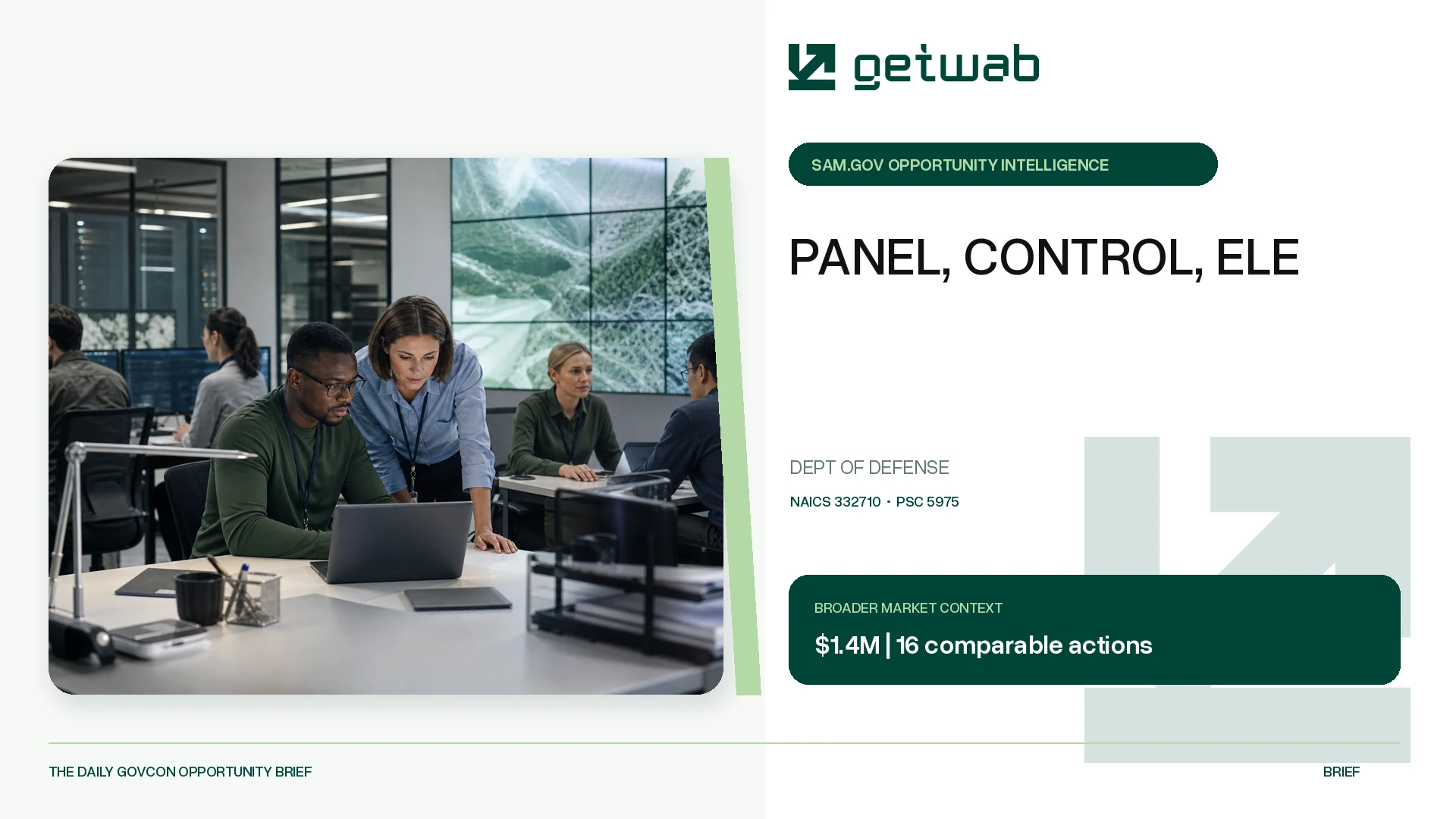 Preview for PANEL, CONTROL, ELE Federal Opportunity Brief