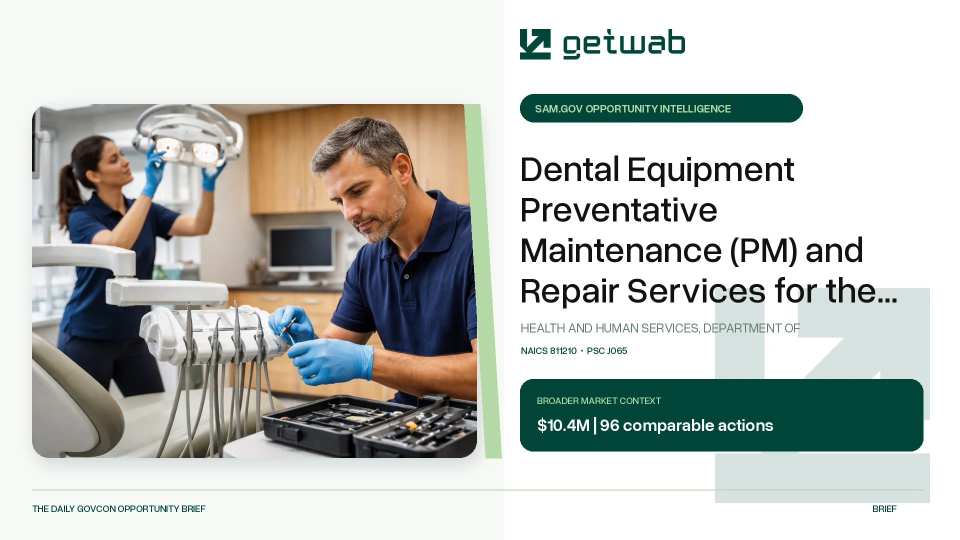 Preview for Dental Equipment Preventative Maintenance (PM) and Repair Services for the Northern Cheyenne Service Unit, Lame Deer, Montana Federal Opportunity Brief