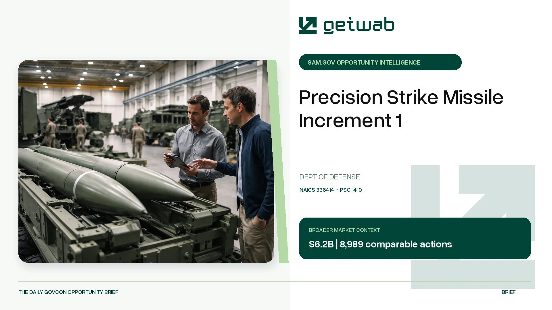 Preview for Precision Strike Missile Increment 1 Federal Opportunity Brief