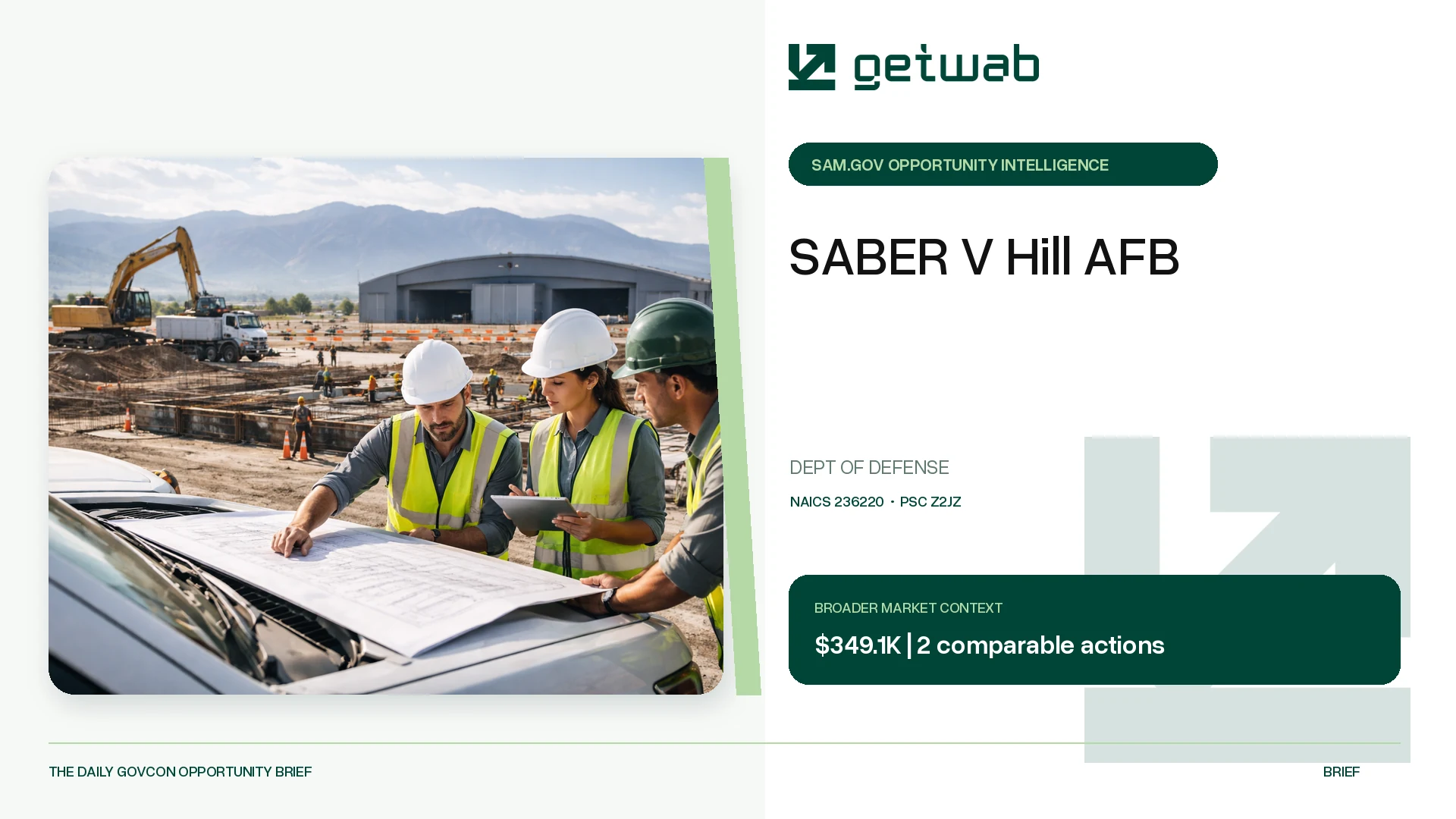 Preview for SABER V Hill AFB Federal Opportunity Brief