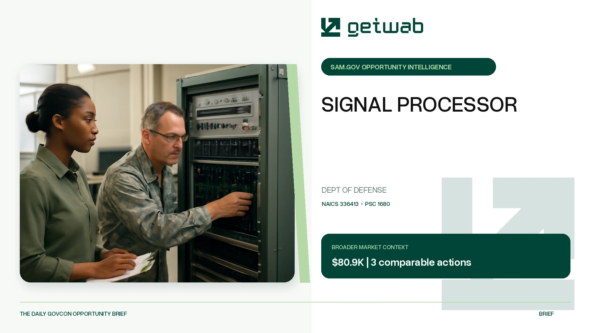 Preview for SIGNAL PROCESSOR Federal Opportunity Brief