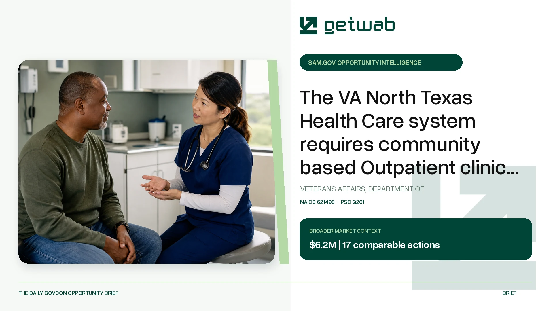 Preview for The VA North Texas Health Care system requires community based Outpatient clinic (CBOC)) Federal Opportunity Brief